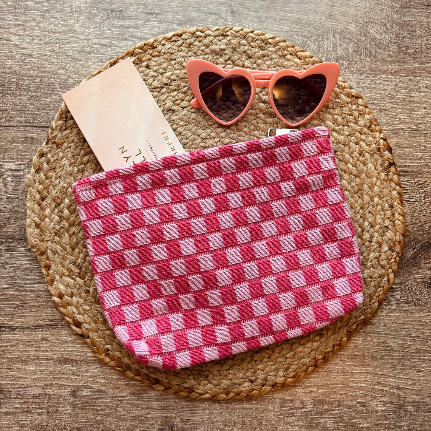 Checkered Cosmetic Bag