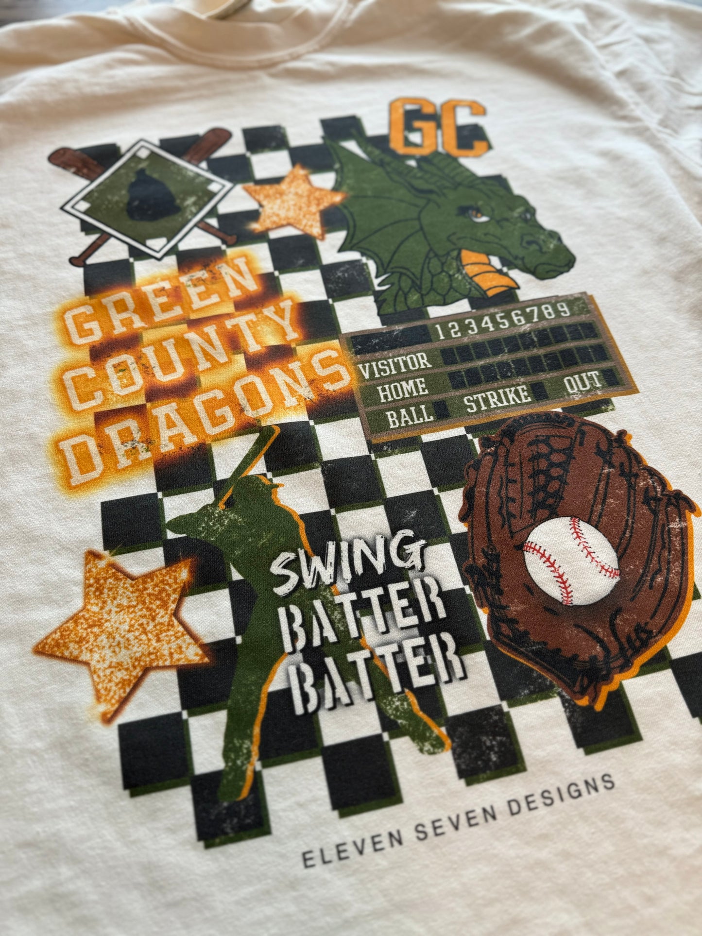 Green County Baseball Tee