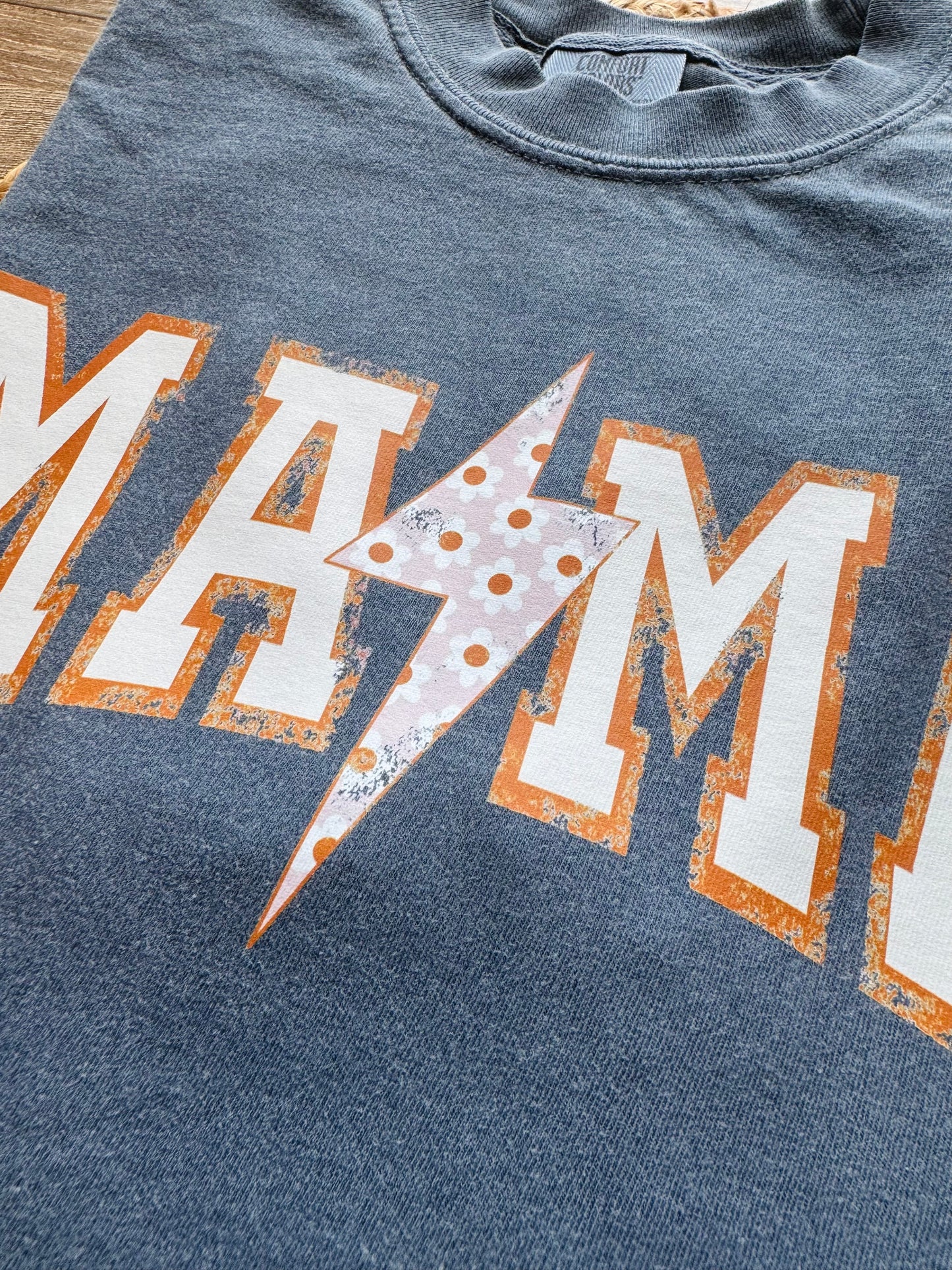 Mama Floral Lightning Bolt Tee