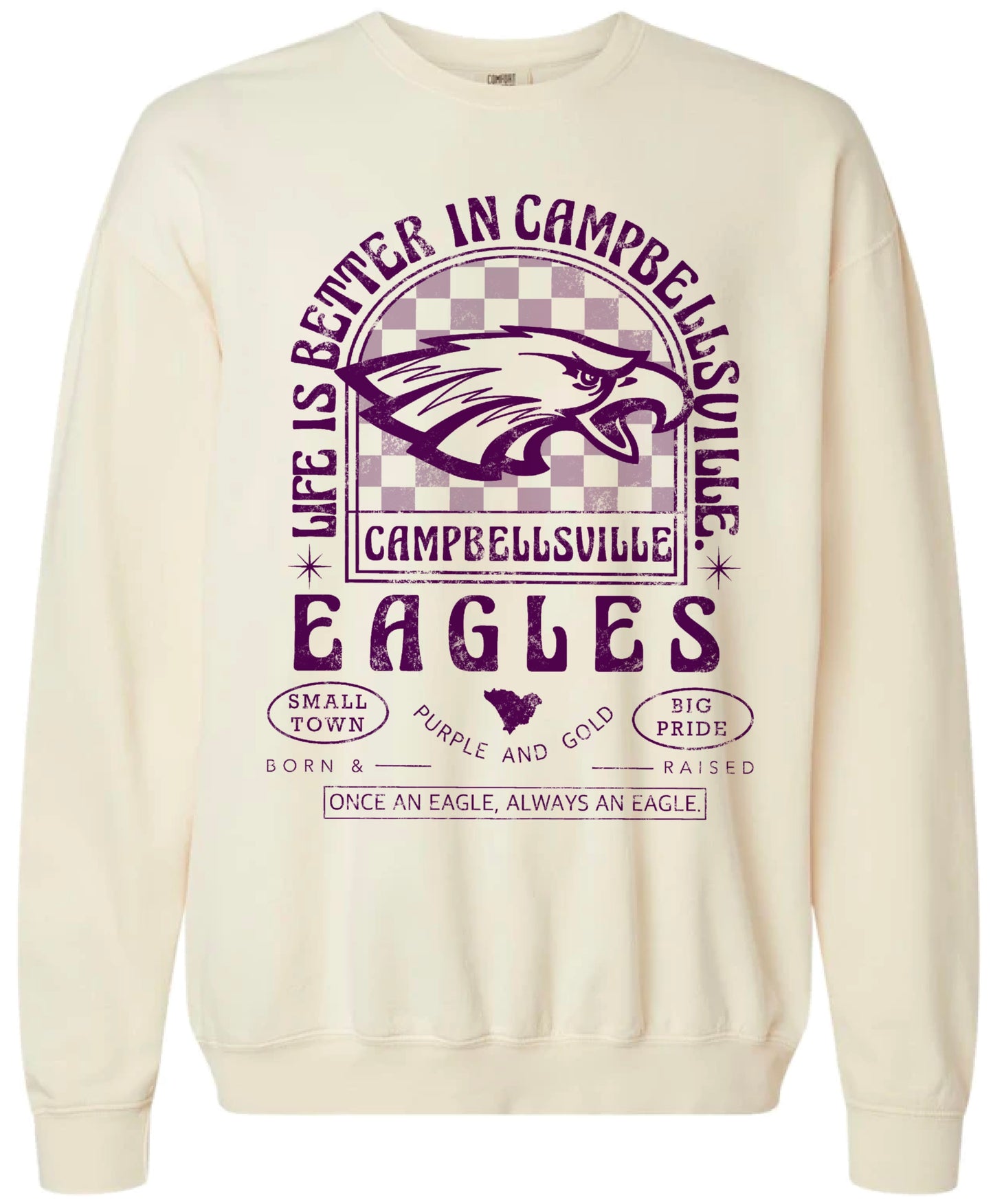Vintage Style Campbellsville Eagles Crewneck