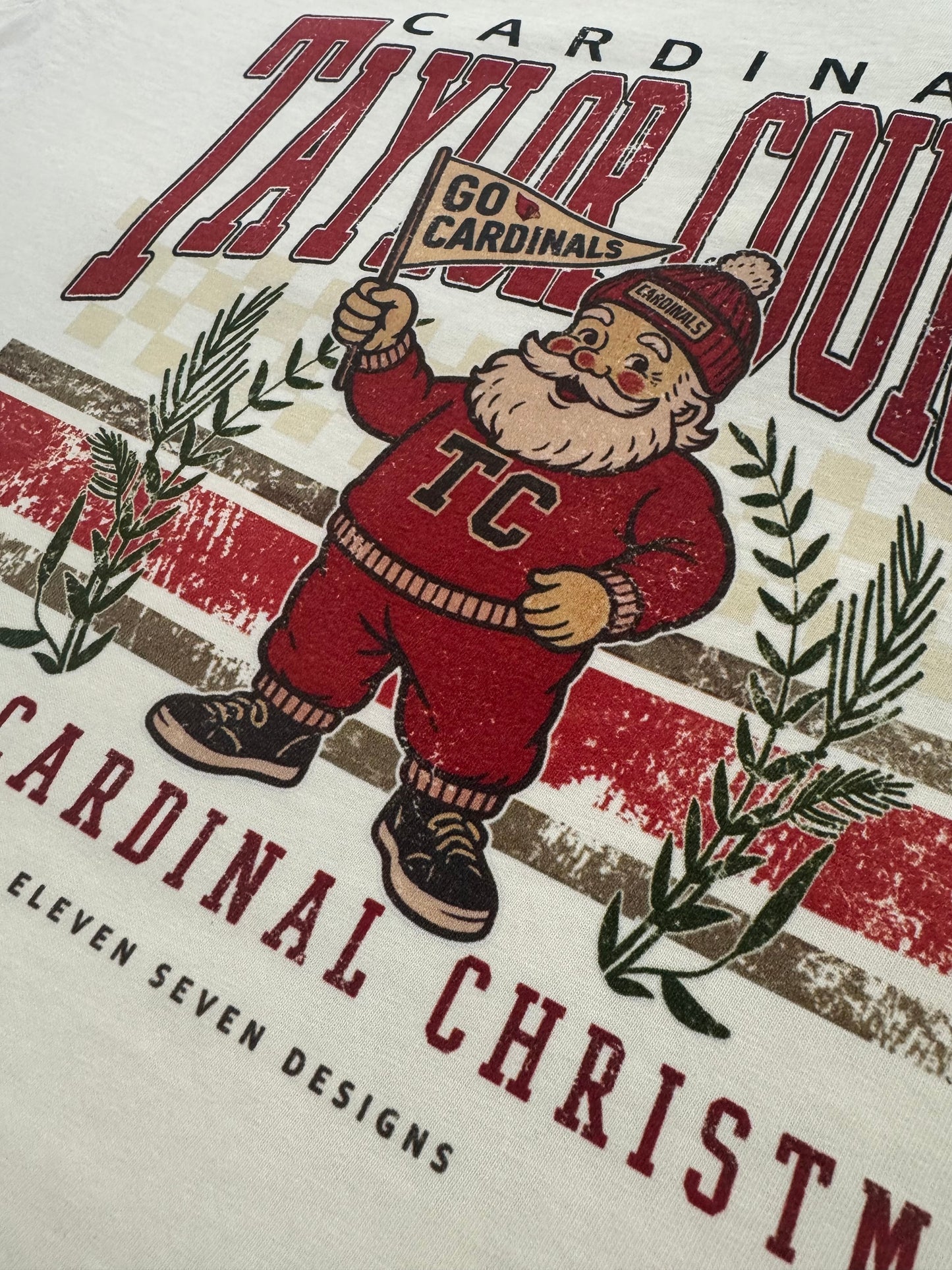 Taylor County Cardinals Santa Long Sleeve Tee