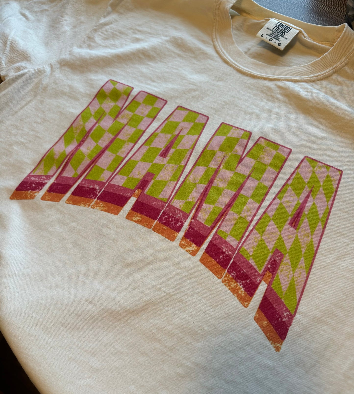 Checkered Mama Collage Tee