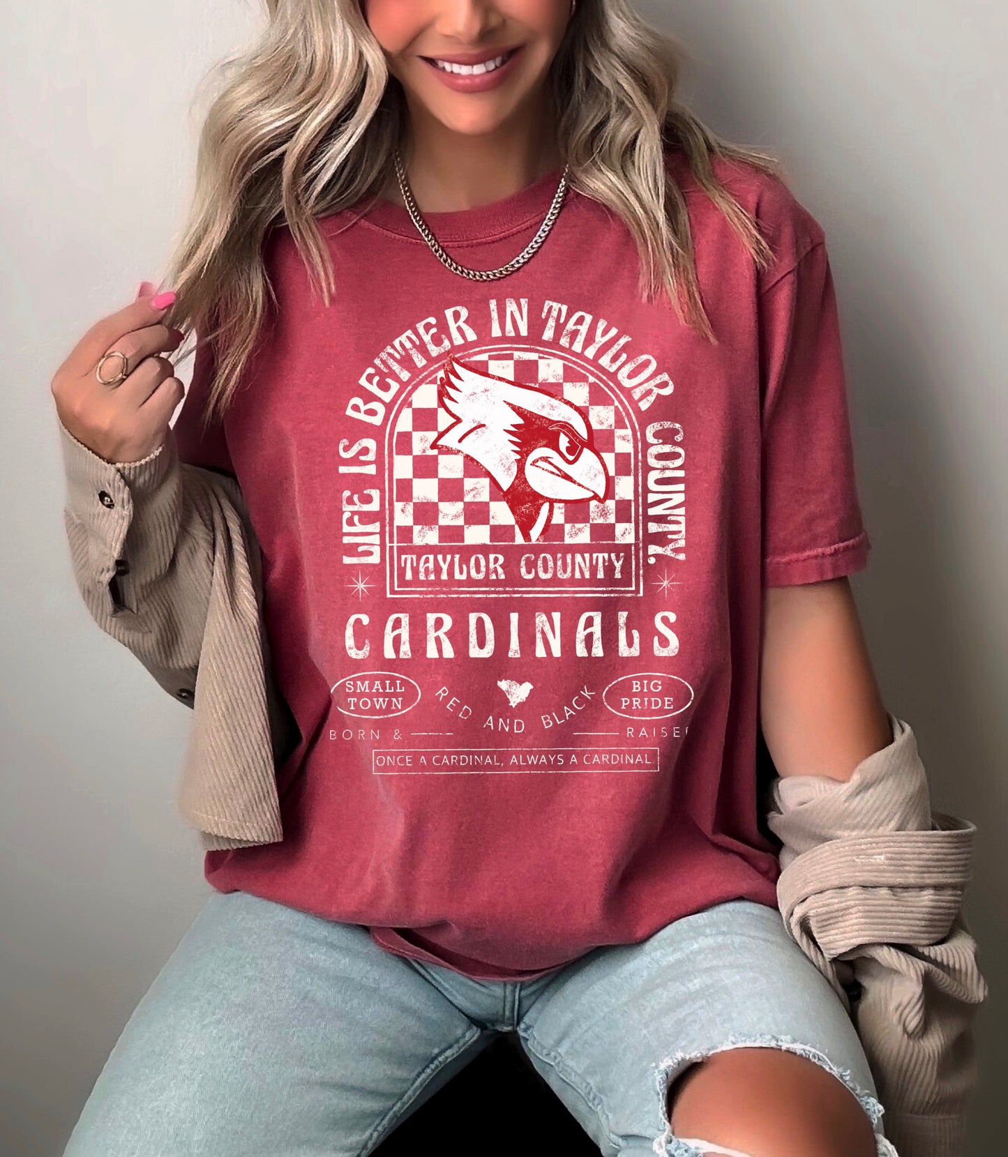 Vintage Style Taylor County Cardinals Tee