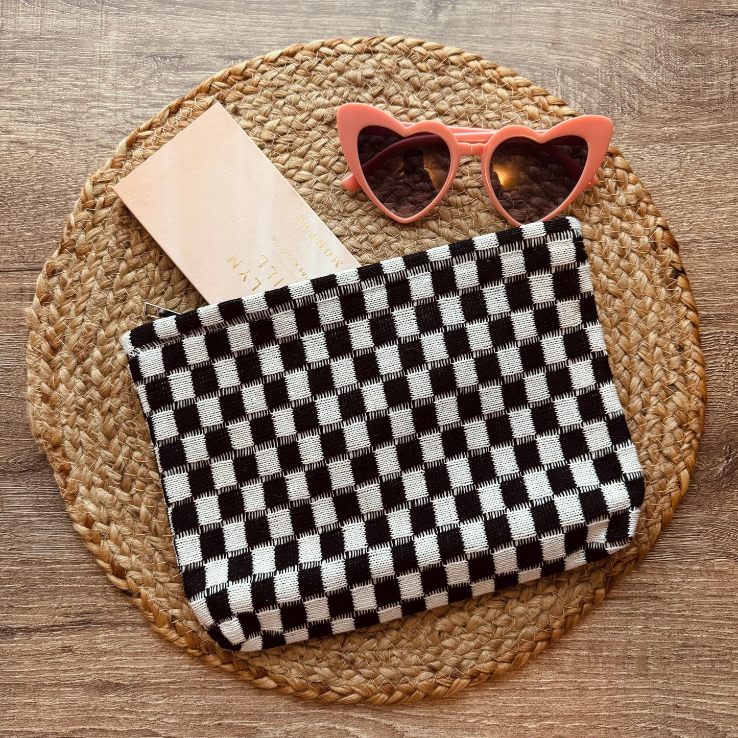 Checkered Cosmetic Bag