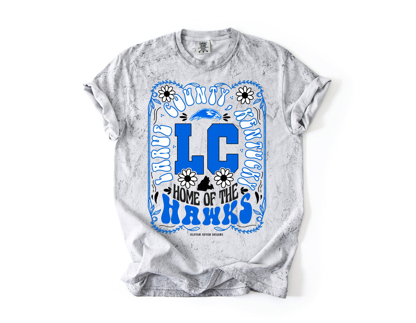 Larue County Home of the Hawks Floral Tee