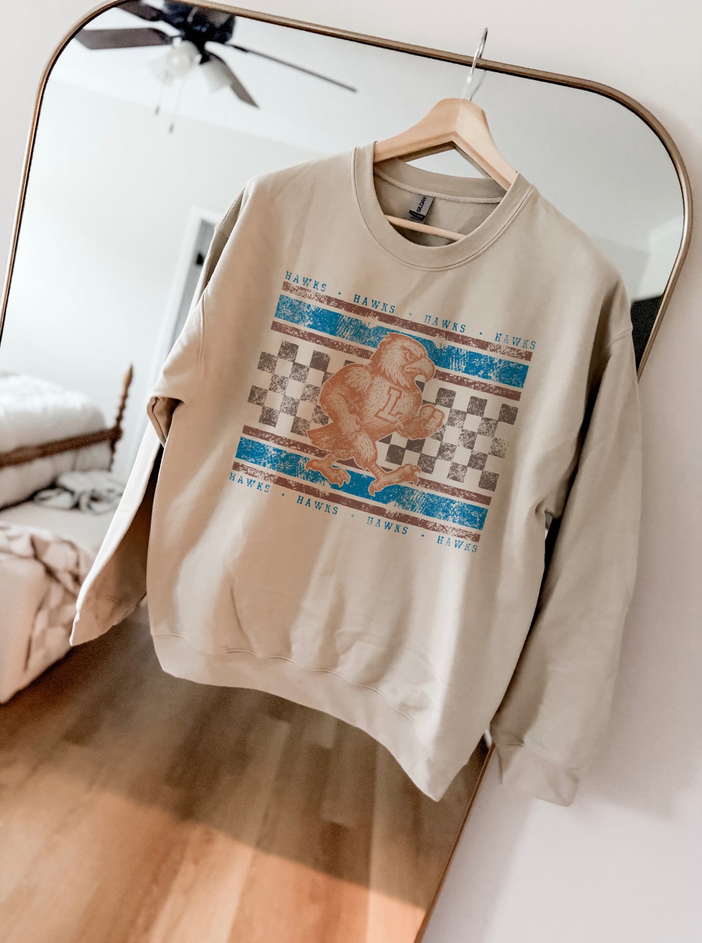 Checks + Stripes Vintage Hawks Crewneck