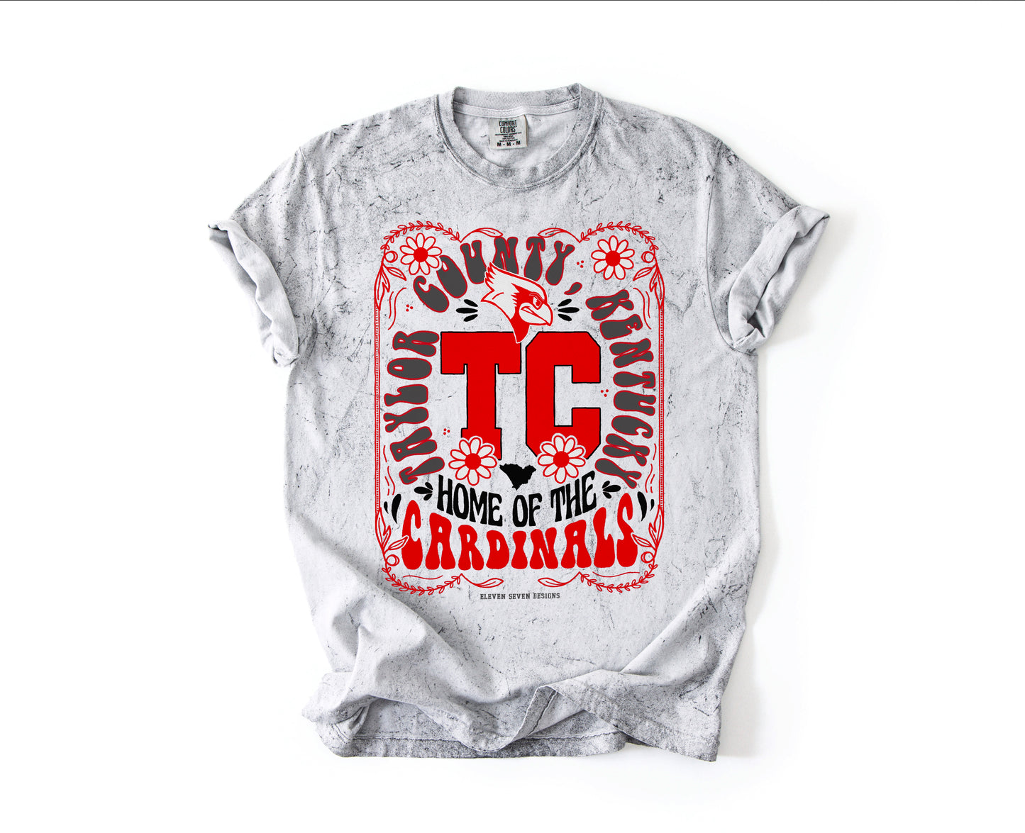 Taylor County Home of the Cardinals Floral Tee