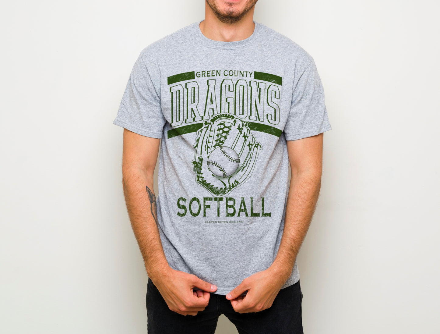Green County Dragons Softball Tee - MENS VERSION