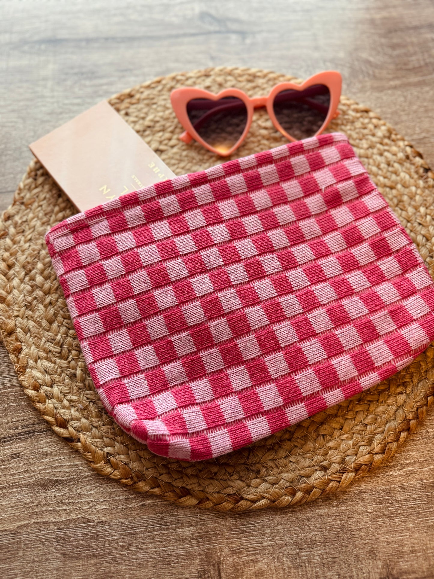 Checkered Cosmetic Bag