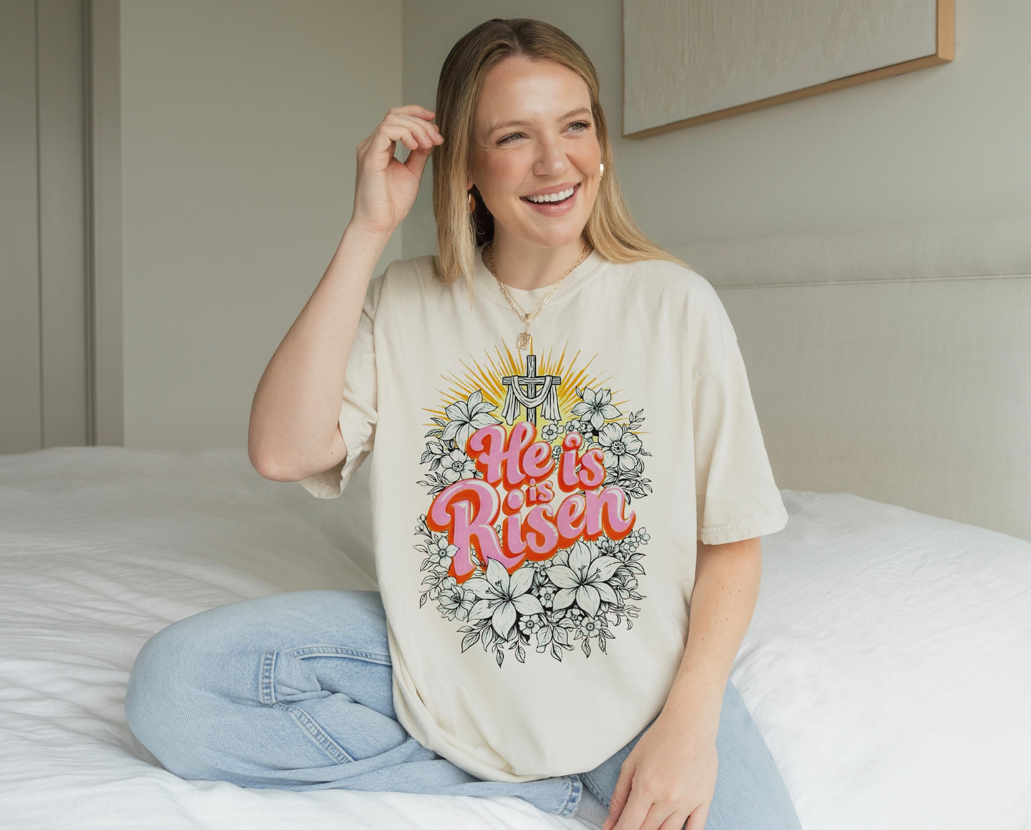 He is Risen Floral Tee