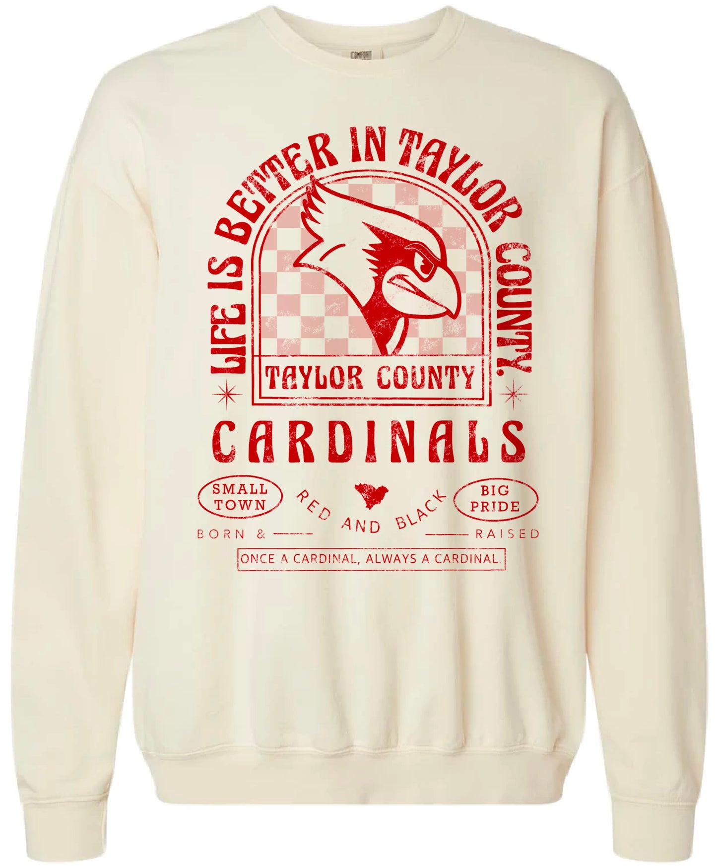 Vintage Style Taylor County Cardinals Crewneck