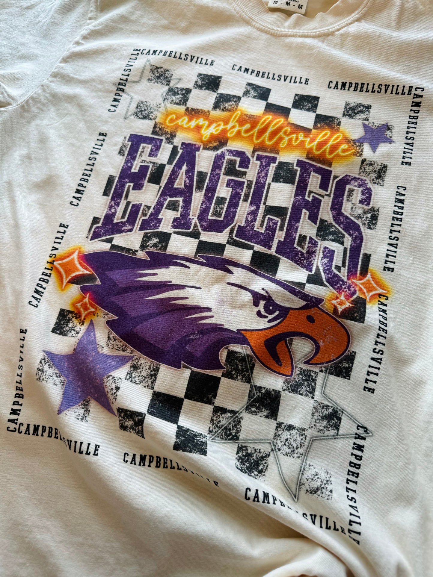 Checkered Stars Campbellsville Eagles Tee