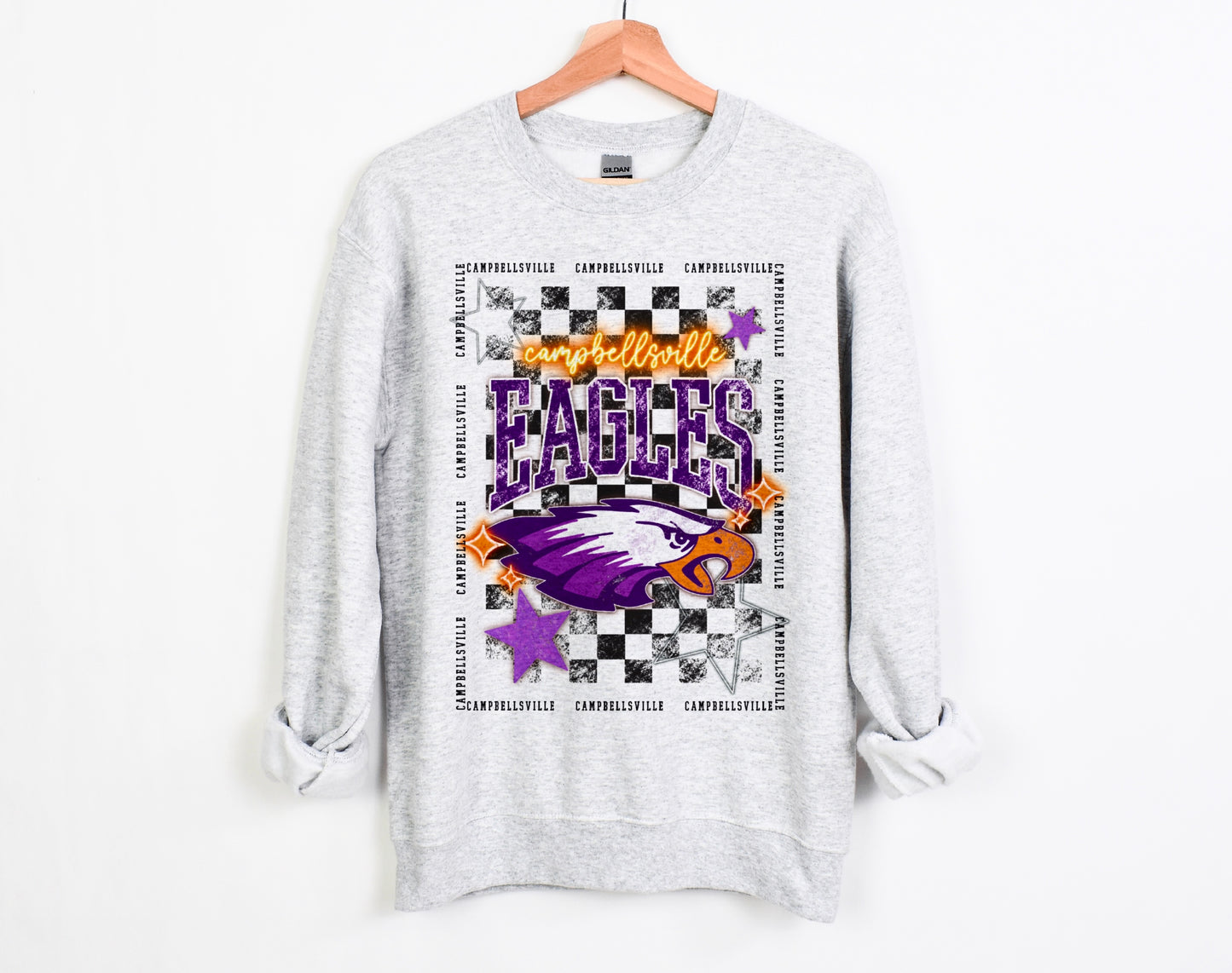 Checkered Stars Campbellsville Eagles Sweatshirt
