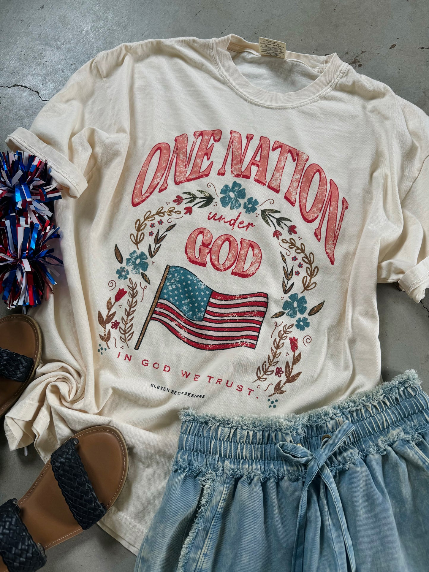 One Nation Under God Flag Tee