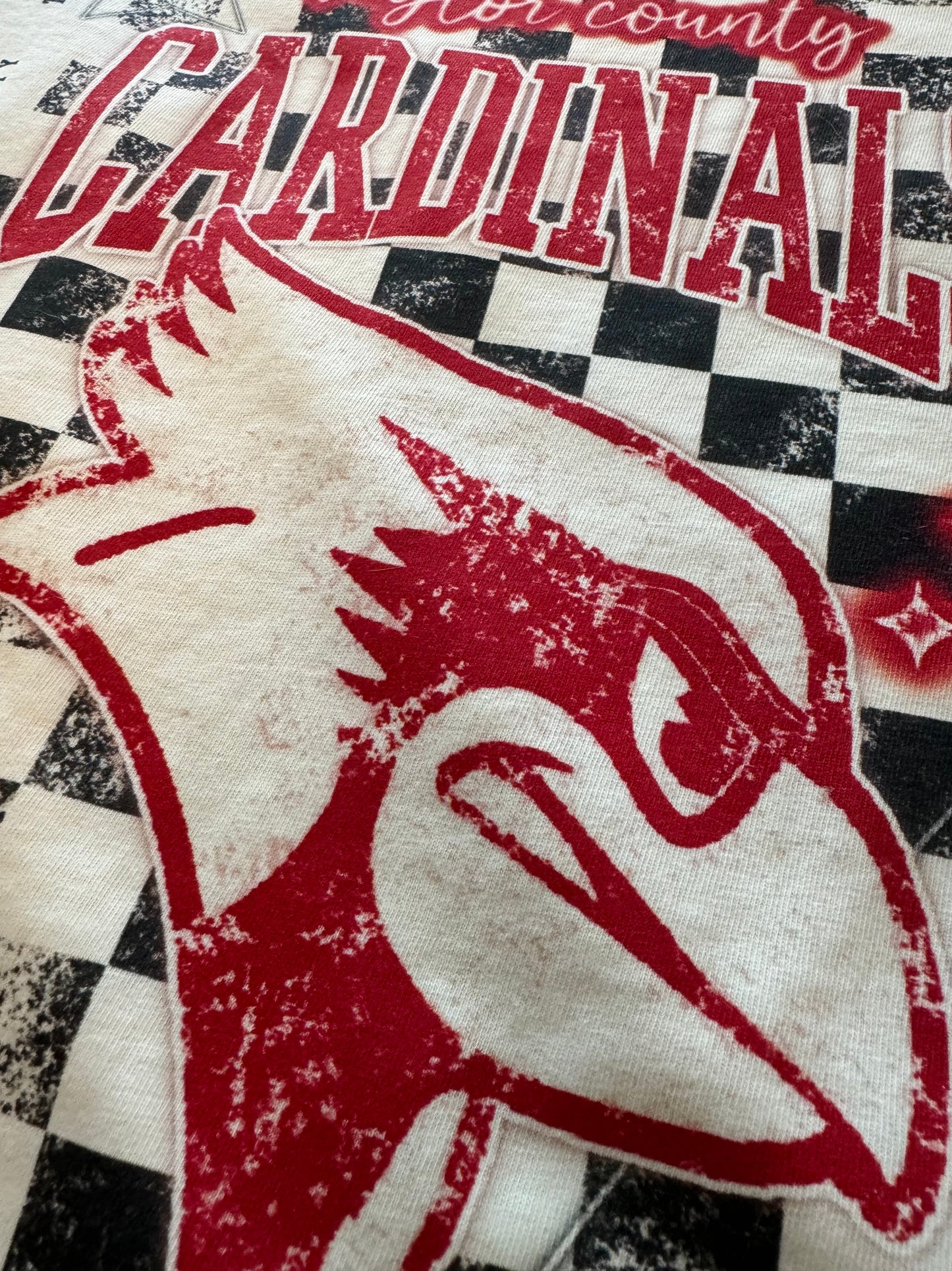 Checkered Stars Taylor County Cardinals Tee