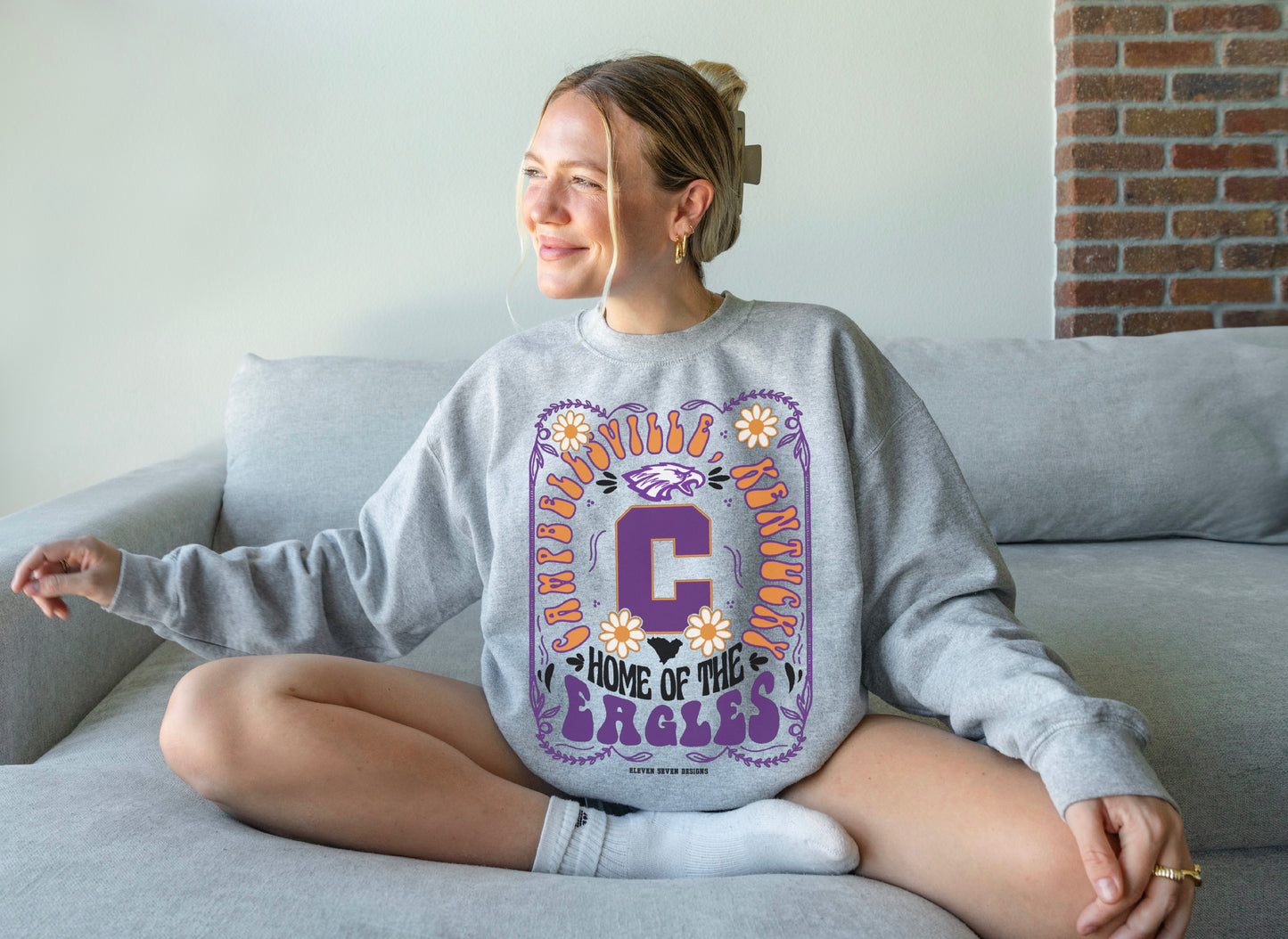 Campbellsville Eagles Floral Design Sweatshirt