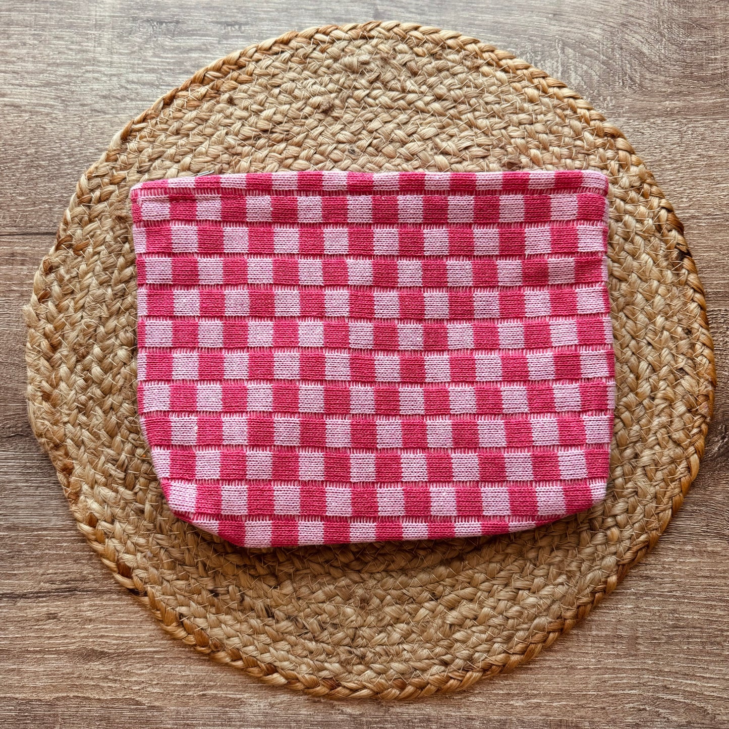 Checkered Cosmetic Bag