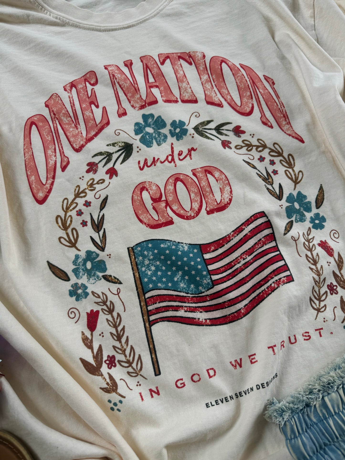 One Nation Under God Flag Tee