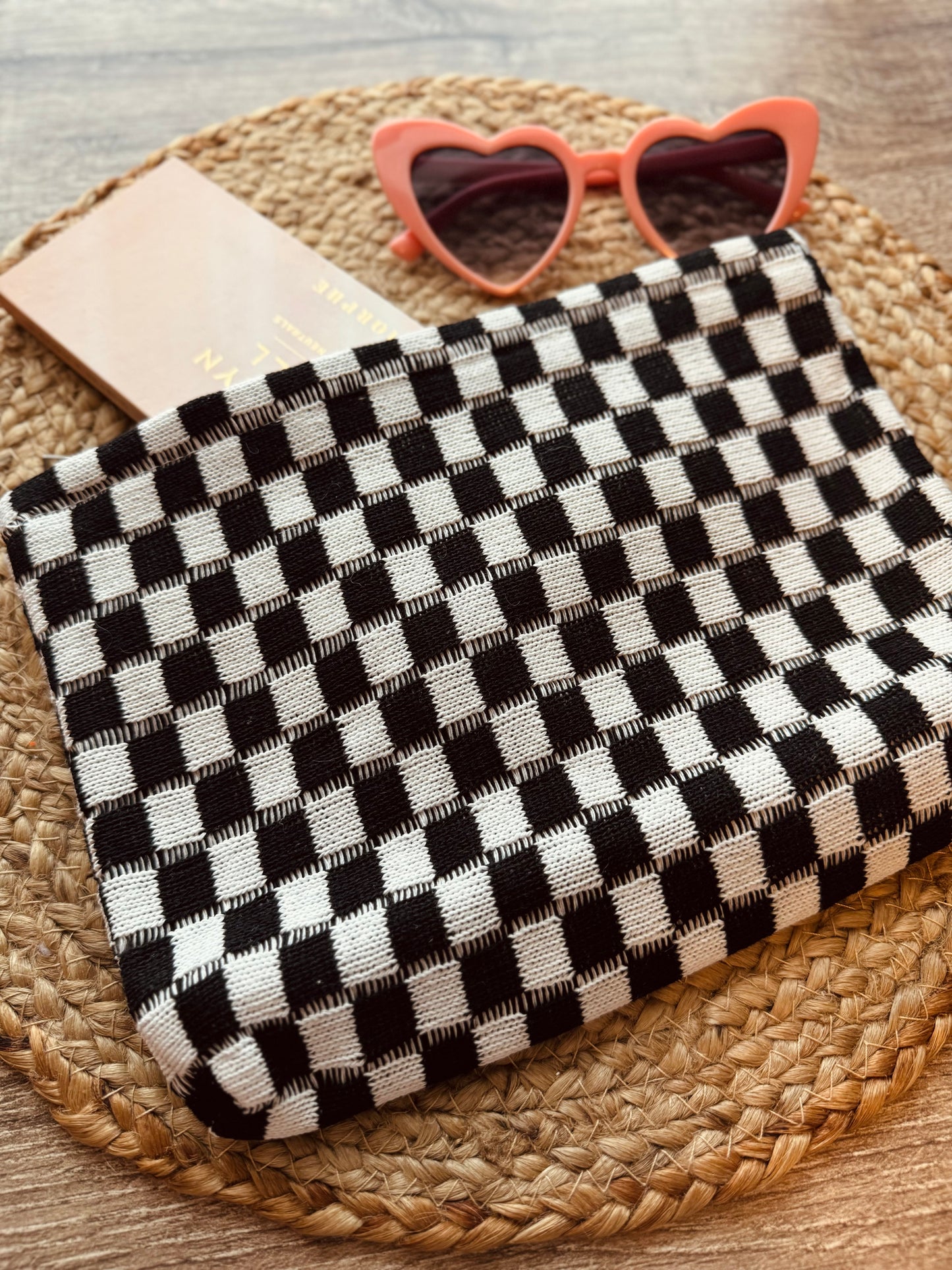 Checkered Cosmetic Bag