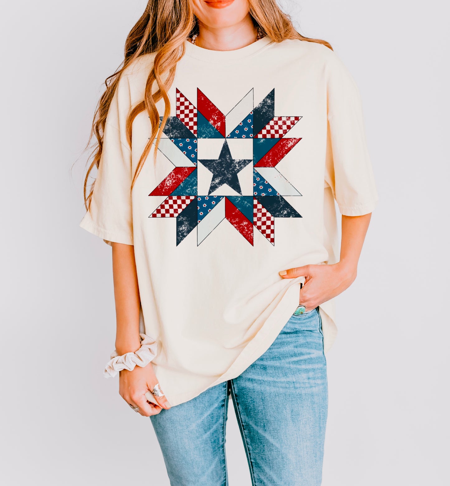 Red, White, & Blue Quilt Tee