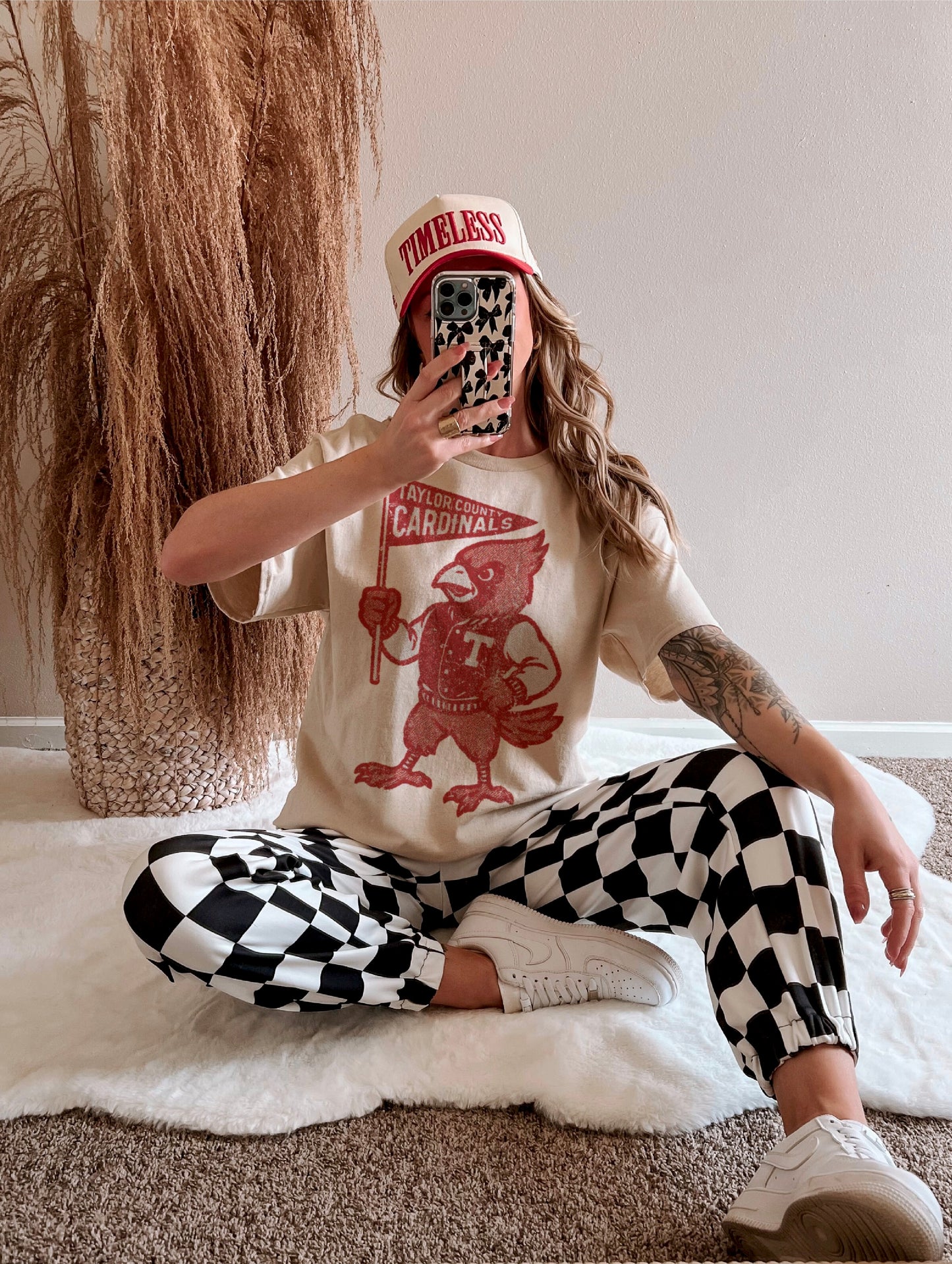 Red Halftone Taylor County Cardinal Vintage Mascot Tee