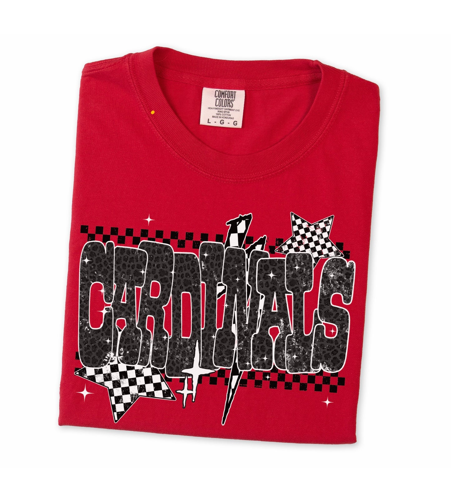 Checked + Cheetah Cardinals Tee