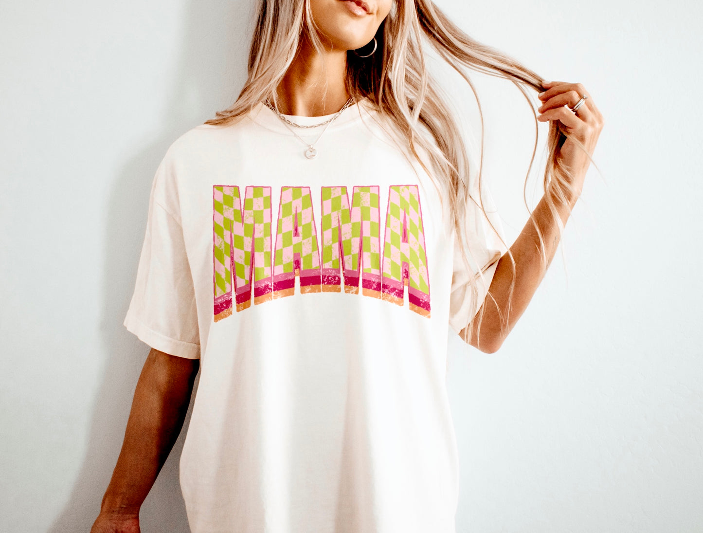 Checkered Mama Collage Tee