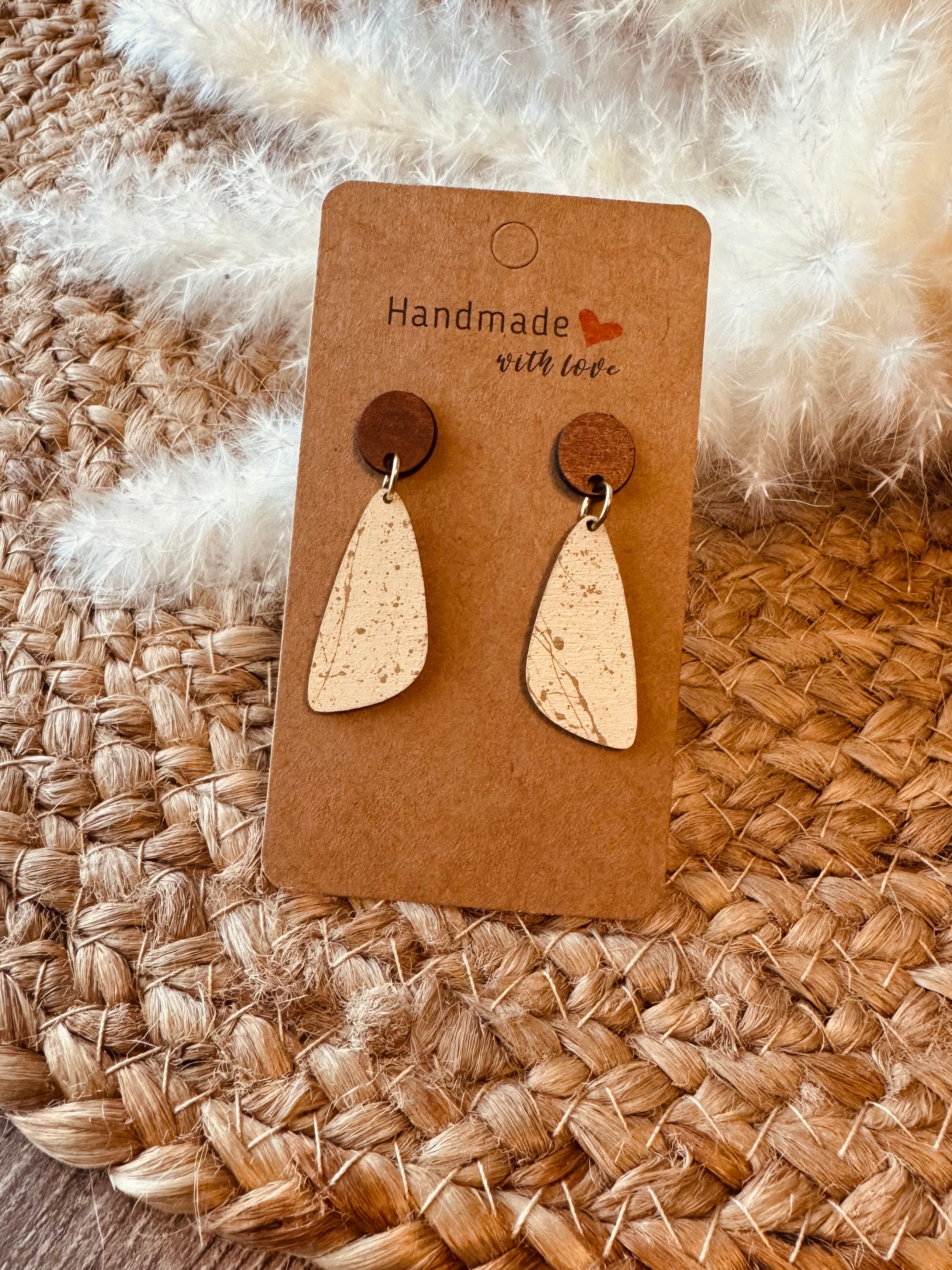 Wood Teardrop Splatter Earrings – Eleven Seven Designs