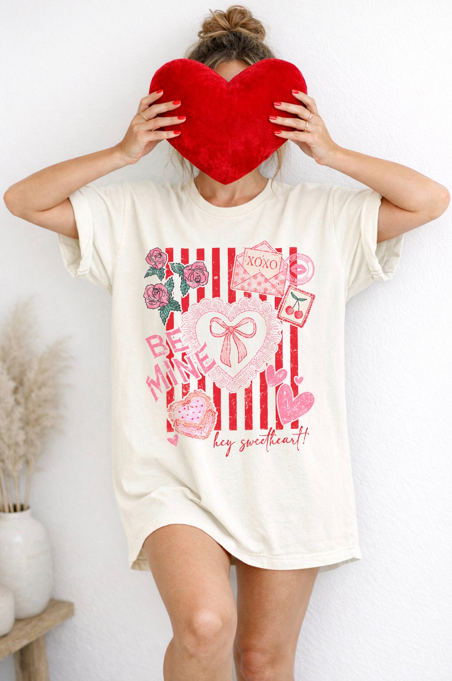 Striped Valentines Icon Tee