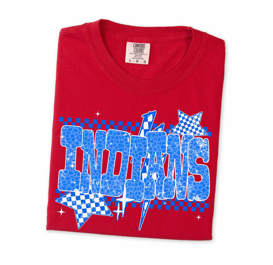Checked + Cheetah Indians Tee