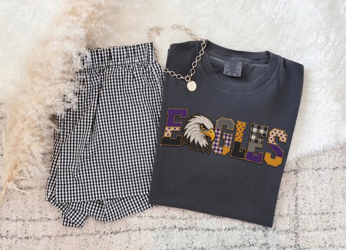 Faux Patchwork Eagles Tee