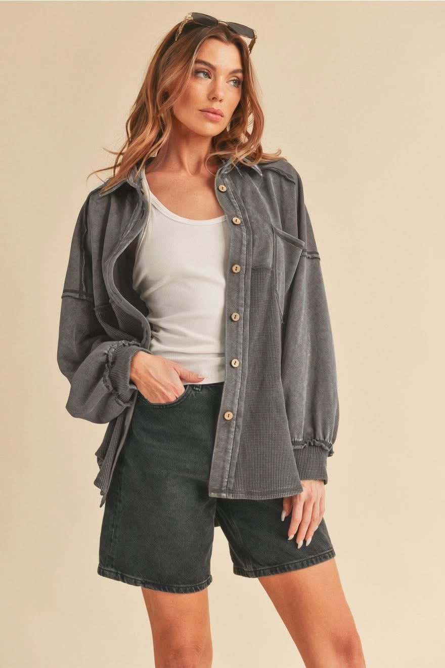 Handpicked for Motherhood Acid Wash Shacket