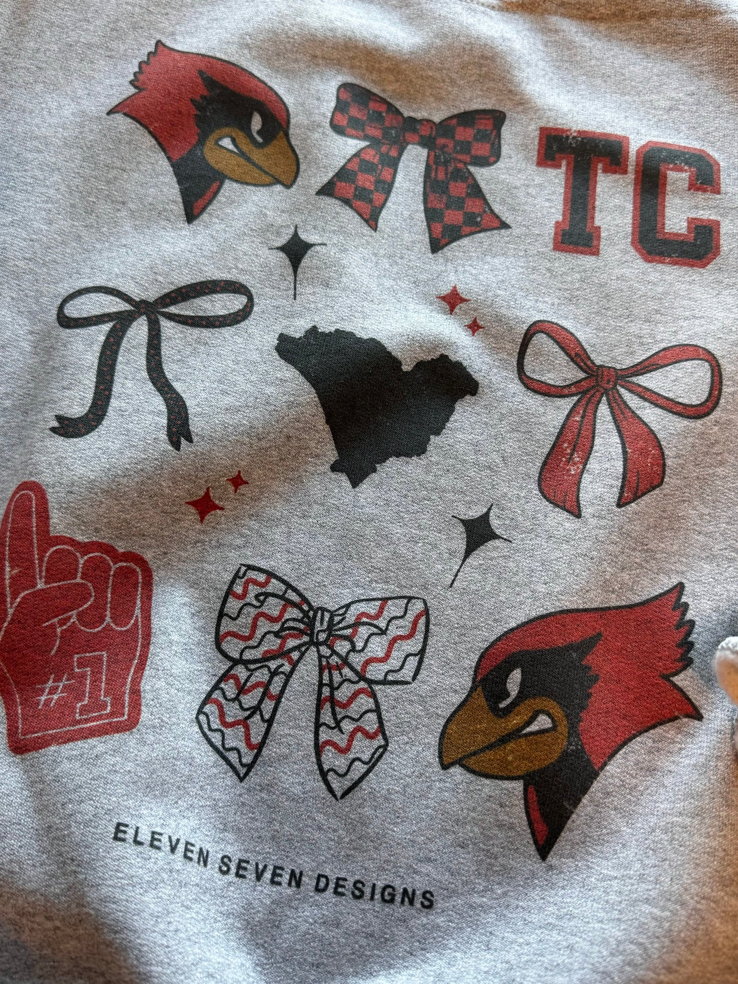 KIDS - Taylor County Cardinals Bow Icon Sweatshirt