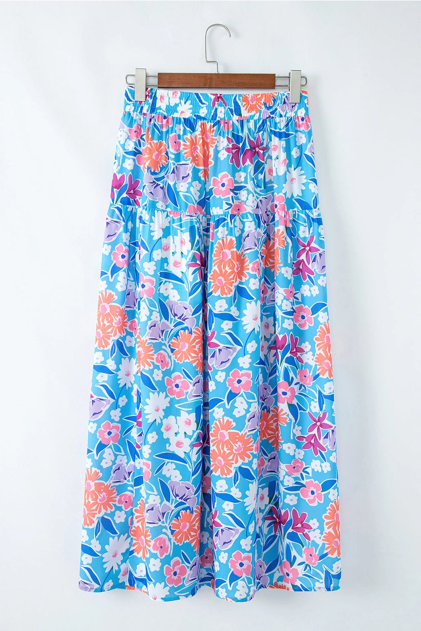 Floral High Waisted Wrap Skirt