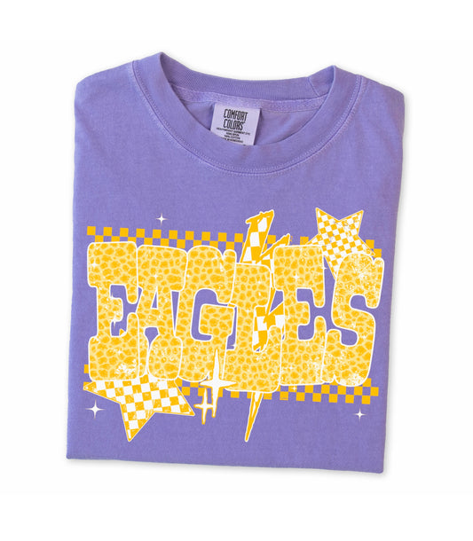 Checked + Cheetah Eagles Tee