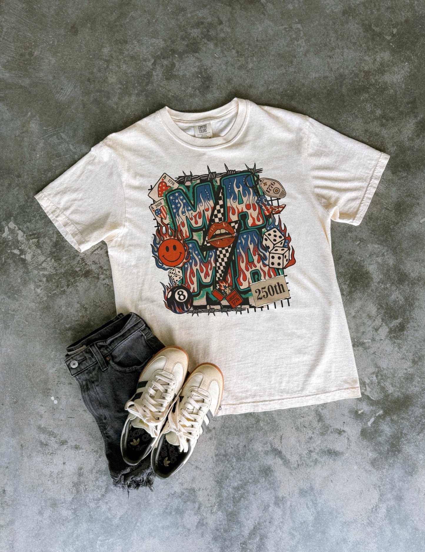 Western Grunge Mama 4th of July Tee