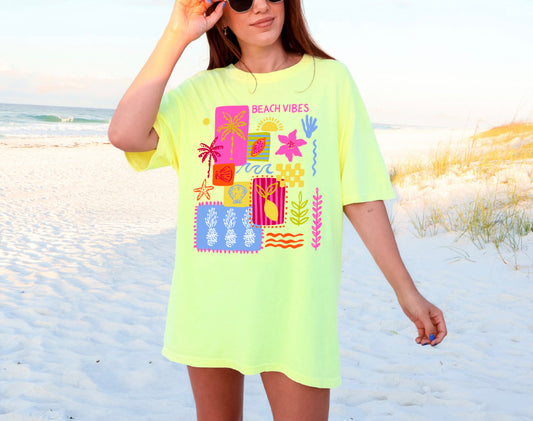 Neon Beach Collage Tee