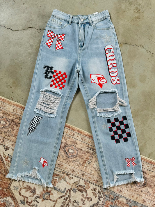 TC Cardinals Patch Jeans