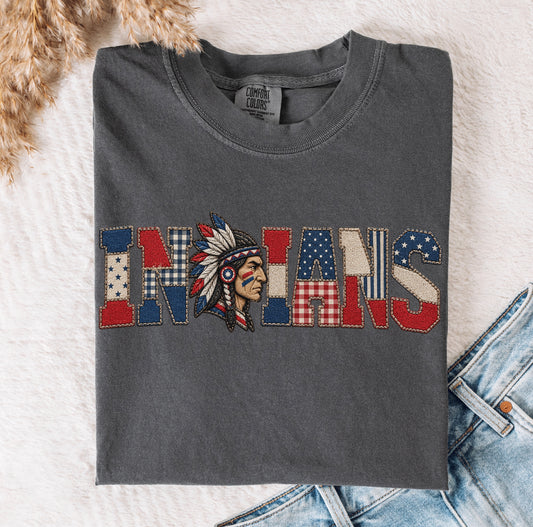 Faux Patchwork Indians Tee