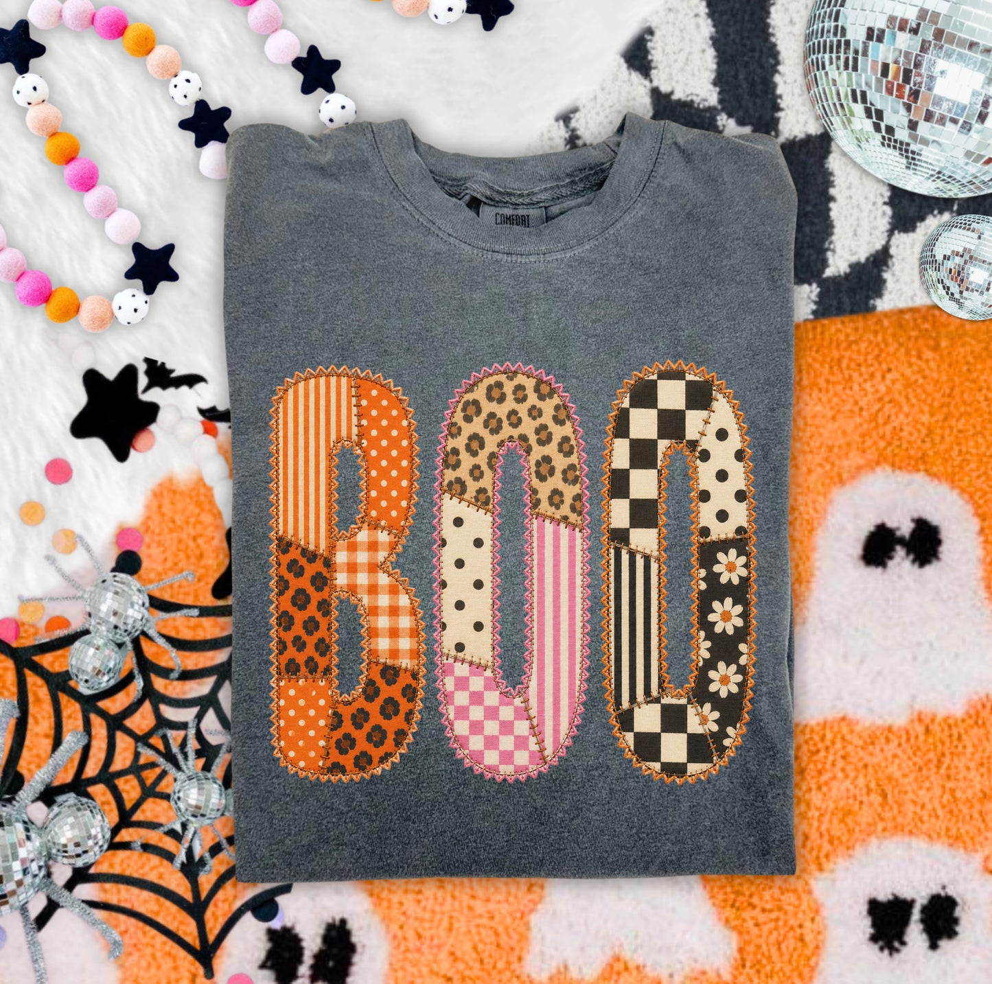 Faux Patchwork BOO Tee