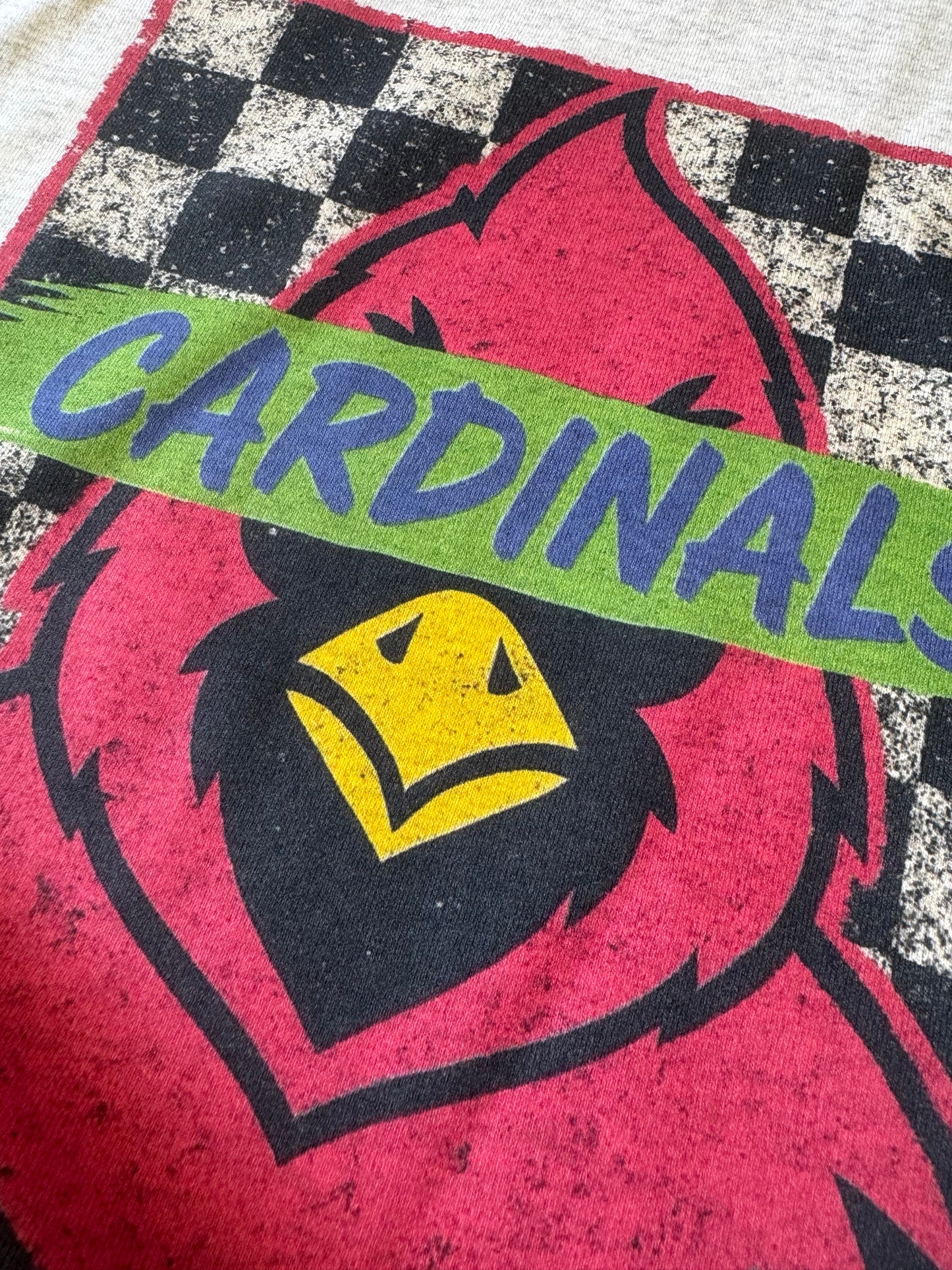 KIDS Grunge Checkerboard Cardinals Tee