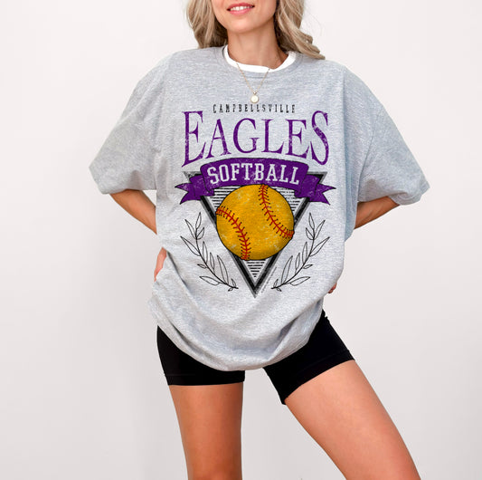 Campbellsville Eagles Softball Vintage Tee