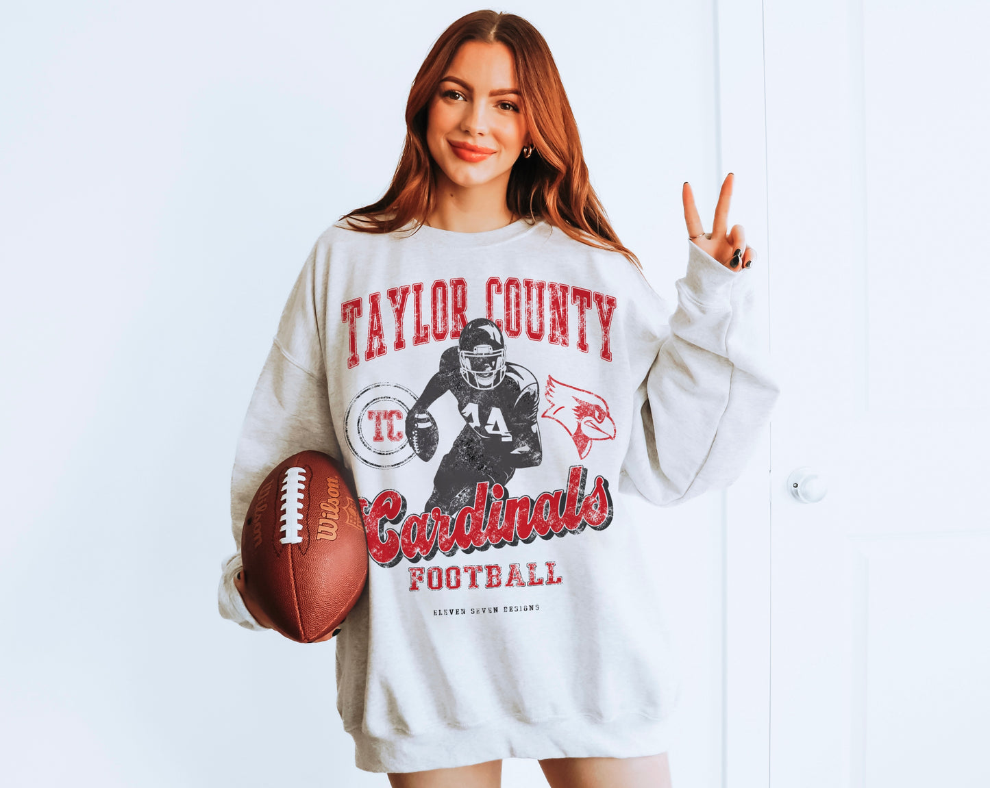 Taylor County Cardinals Football Player Sweatshirt