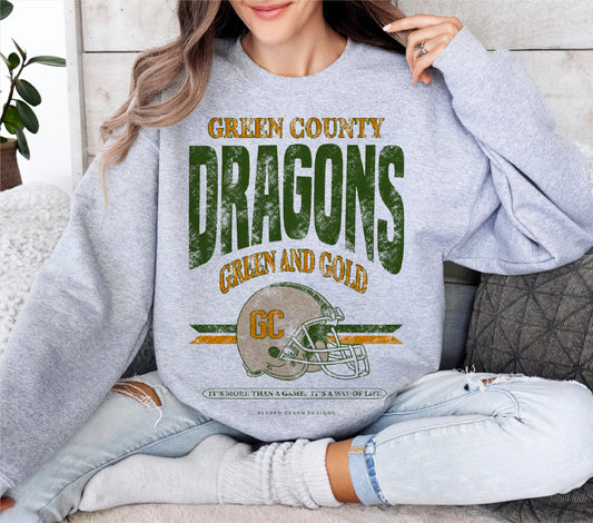 Green County Dragons Football Sweatshirt