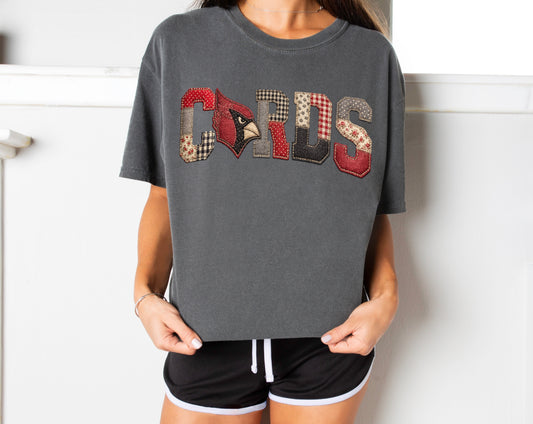 Faux Patchwork Cards Tee