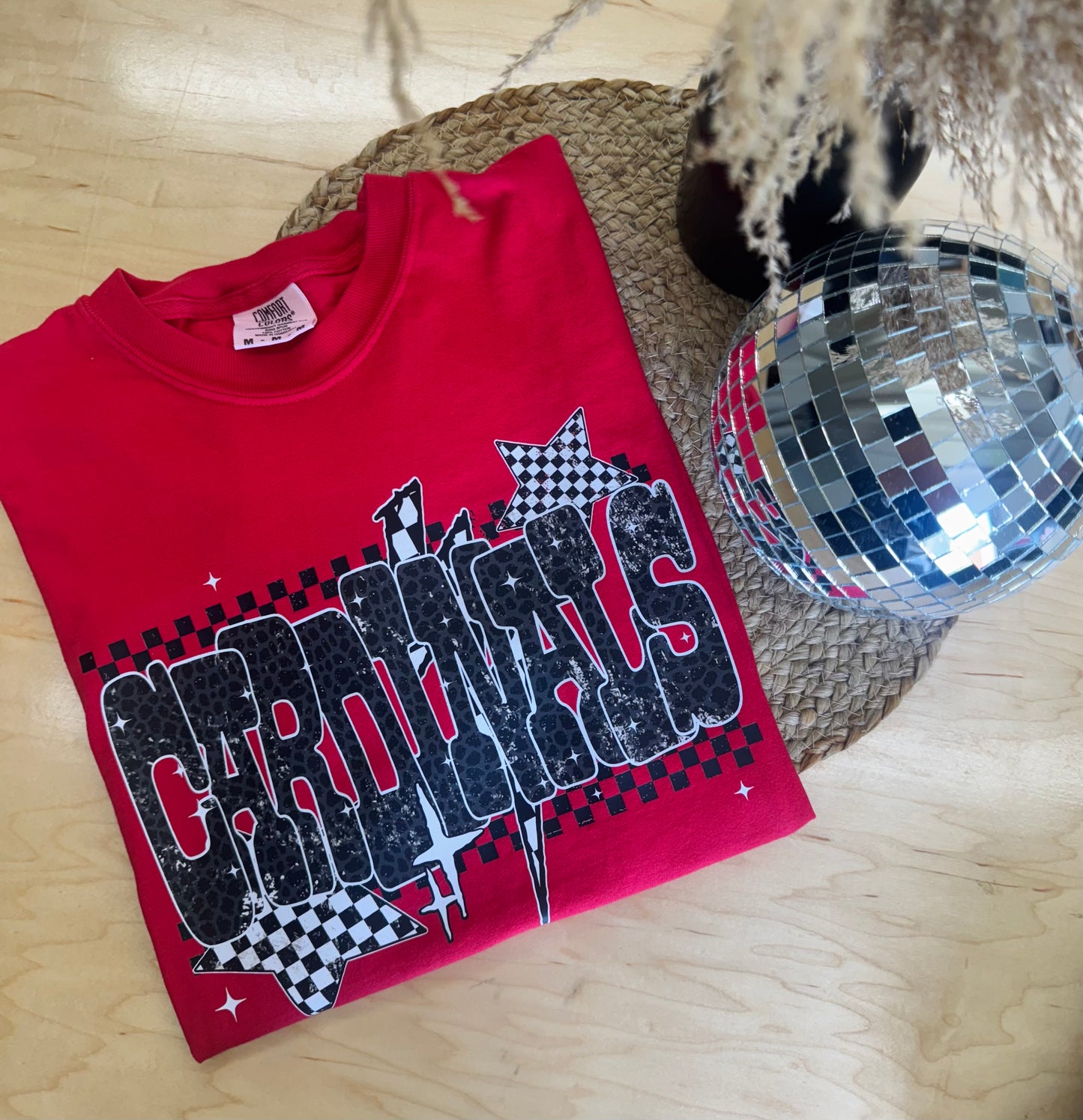 Checked + Cheetah Cardinals Tee