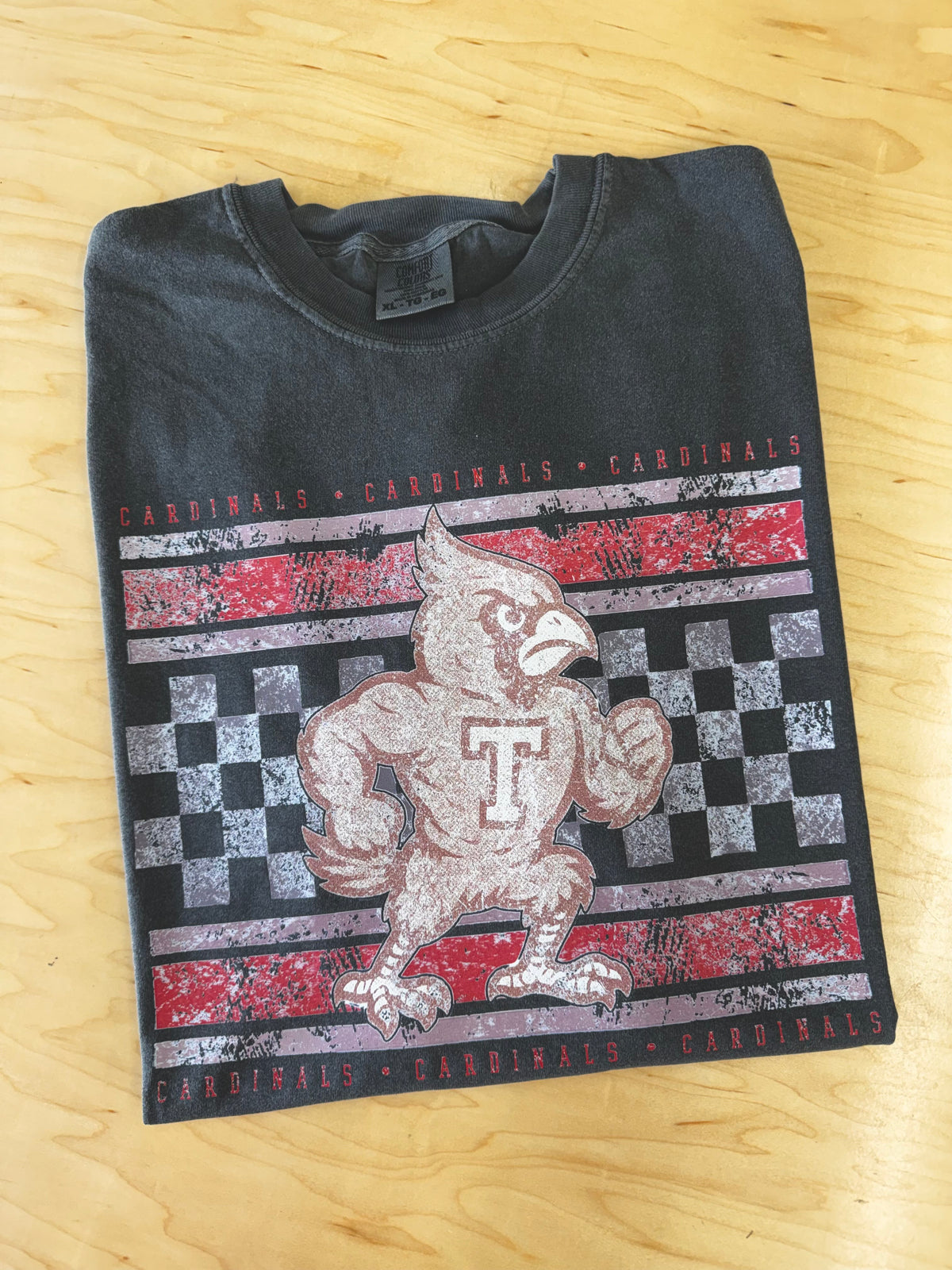 Checks + Stripes Vintage Cardinal Tee