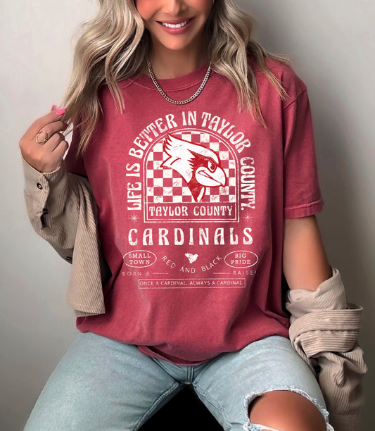 Vintage Style Taylor County Cardinals Tee