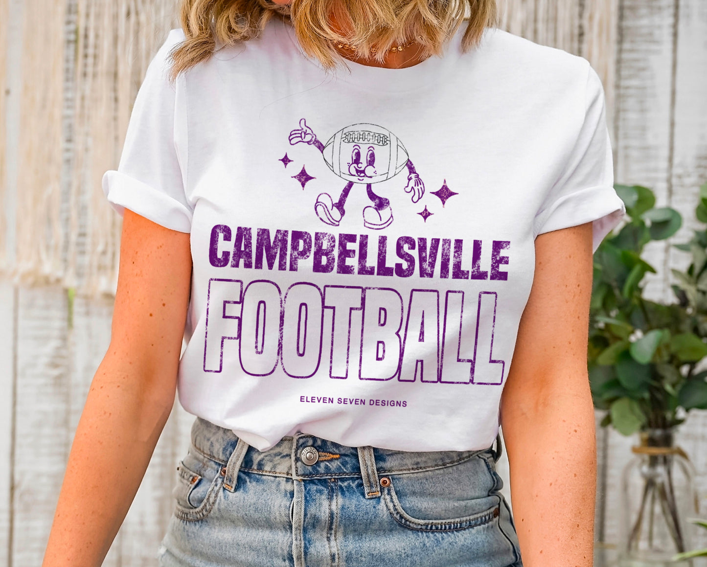 Campbellsville Retro Football Man Tee