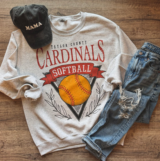 Taylor County Cardinals Softball Vintage Sweatshirt